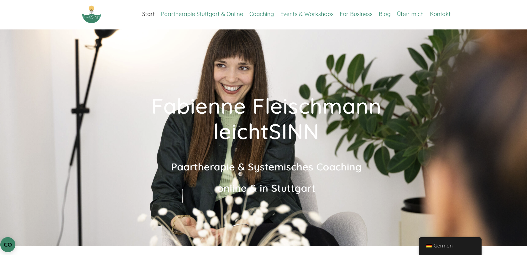 Screenshot der Webdesign-Referenz Leichtsinn – Paartherapie- & Coaching-Website von shamminski media